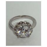 Ryze 925 Sterling Silver Cubic Zirconia Halo Ring Size 5.5