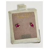 14kt Gold Genuine Ruby Stud Earrings