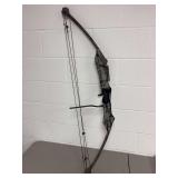 Precision Compound Archery Bow with Camouflage Finish and Metal Stabilizer