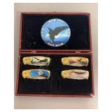 Wildlife Eagle Themed Folding Knife Set in Display Case