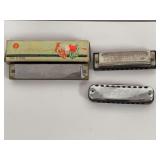 Harmonica Set Including Blessing, Hohner Bluesband, and First Act