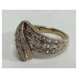 Sterling Silver and Gold-Tone Multi-Row Ring Size 6