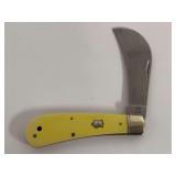 Rough Rider Hawkbill Pruner Pocket Knife Yellow Handle Model RR651