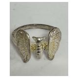 925 Sterling Silver Butterfly Motif Ring Size 8