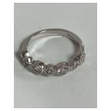Sterling Silver Five-Stone Band, Size 5 1/4