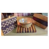 Handcrafted Wooden Bowl and Cutting Board Set