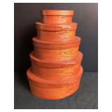 5 Graduated Oval Bentwood Boxes