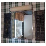 Wall Mirror with Decorative Louvered Shutters