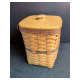 Longaberger Handwoven Basket with Lid and Plastic Liner