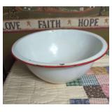 White Enamelware Mixing Bowl