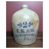 E.S. & B. New Brighton, PA Stoneware Jug
