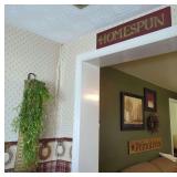 Homespun Wall Sign and Woven Wall Basket