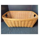 Longaberger Handwoven Wood Basket with Plastic Liner