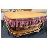 Longaberger Handwoven Basket with Holiday Lid and Liner