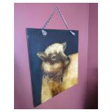 Sheep Portrait Wall Hanging on Wood Panel