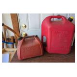 Red Plastic Gasoline Containers, Gott and Blitz Brands