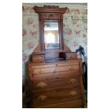 Wood Dresser with Mirror