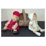 Lee Middleton Dolls and Woven Splint Basket