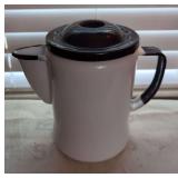 Enamelware Coffee Percolator with Internal Basket
