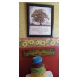 Decorative Wall Sign and Painted Storage Boxes