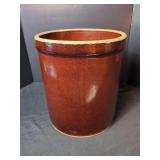 Brown Glazed Stoneware Crock with USA Markings
