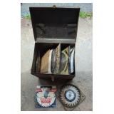 Sears Craftsman Metal Power Tool Case with Assorted Saw Blades