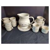 Longaberger Pottery Woven Traditions Blue Dinnerware Set
