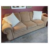3 Cushion Upholstered Sofa with Nailhead Trim