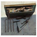 Metal Tool Box with Assorted Hand Tools