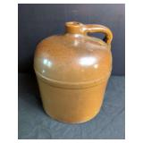 Glazed Stoneware Jug with Side Handle