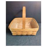 Longaberger Handwoven Wood Basket with Plastic Liner