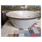 White Enamelware Basin