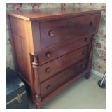 Cherry Wood Four-Drawer Chest