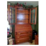 Cherry Wood Secretary Desk with Hutch