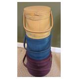 3 Painted Wood Shaker-Style Boxes