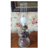 Electric Glass Oil Lamp with Ribbed Base