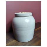 Glazed Stoneware Crock with Lid