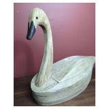 Carved Wooden Swan Decoy