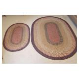 Braided Oval Area Rugs, Set of Two