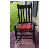 Black Painted Wooden Rocking Chair
