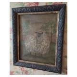 Oil on Canvas Painting of a Sheep by S. Erlandson