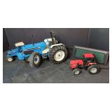 Die Cast Ford & Case International Tractors and Digital Clock