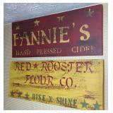 Pair of Decorative Painted Wooden Signs