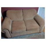 Two-Seater Upholstered Sofa with Nailhead Trim