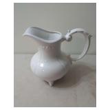 White Ceramic Pitcher Handcrafted by BK 1992