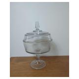 Clear Glass Pedestal Compote with Lid