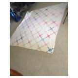 Hand Stitched Quilt with Multi Colored Plaid and Polka Dot Patterns