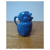 Bybee Blue Ceramic Bird Pitcher with Open Beak Spout