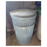 Galvanized Metal Trash Cans with Lid