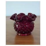 Fenton Ruby Red Hobnail Glass Vase